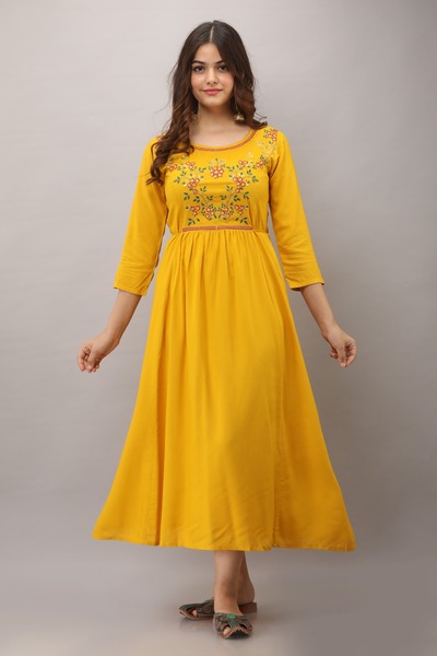 Embroidered A-line kurta